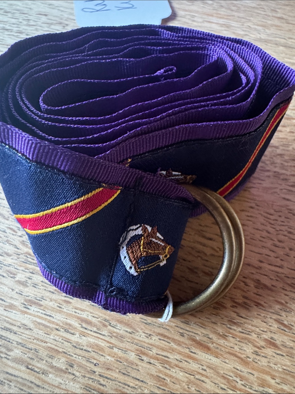 Ralph Lauren horse 🐴🐎 motif ribbon d ring belt